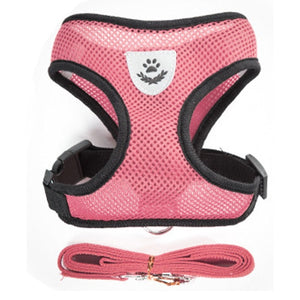 Breathable Leash Set Puppy/Cat Vest Harness Collar