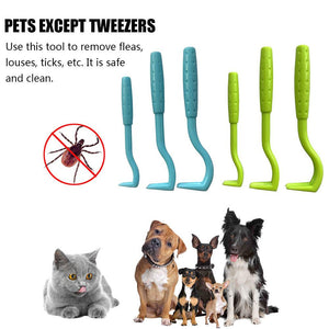 3PCS Pet Flea Remover Tool Tick Removal Tick Picker Hook Pet Comb Pet Cat Dog Grooming Supplies Dog Accessories