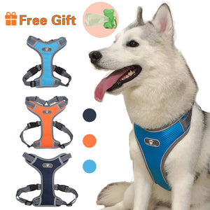 Dog Harness Vest Adjustable Reflective Breathable Mesh Harnesses For Medium Large Dog Breast-band Husky Alaskan Pet Accessories