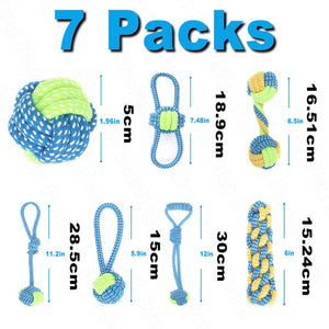 7 Pack Pet Dog Toys for Large Small Dogs Ball Toothbrush Interactive Dog Toys Christmas Products for Dogs Chew Toy Accessories