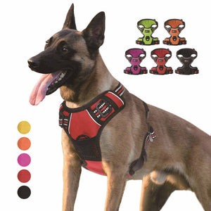 Pet Dog Harness Adjustable Nylon No Pull Vest Pet Collar Accessories For Small Medium Dog Double Reinforcement 5 Colors